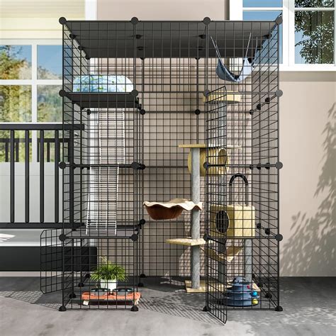 large all metal freestanding outdoor cat enclosures|inside outside cat enclosure.